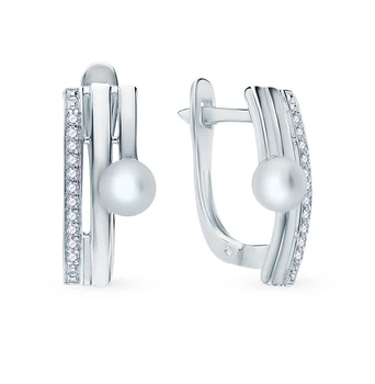 

Silver earrings with cubic zirconia sunlight sample 925