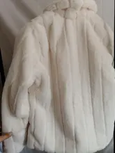 Abrigo de piel de conejo para mujer, chaqueta de piel sintética cómoda, color blanco cálido, manga larga, abrigo de piel Artificial de gran tamaño, Invierno 2020