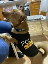 Traje de policía para Cosplay de perros y gatos, chaleco elástico negro, camiseta de cachorro, accesorios, ropa, disfraces