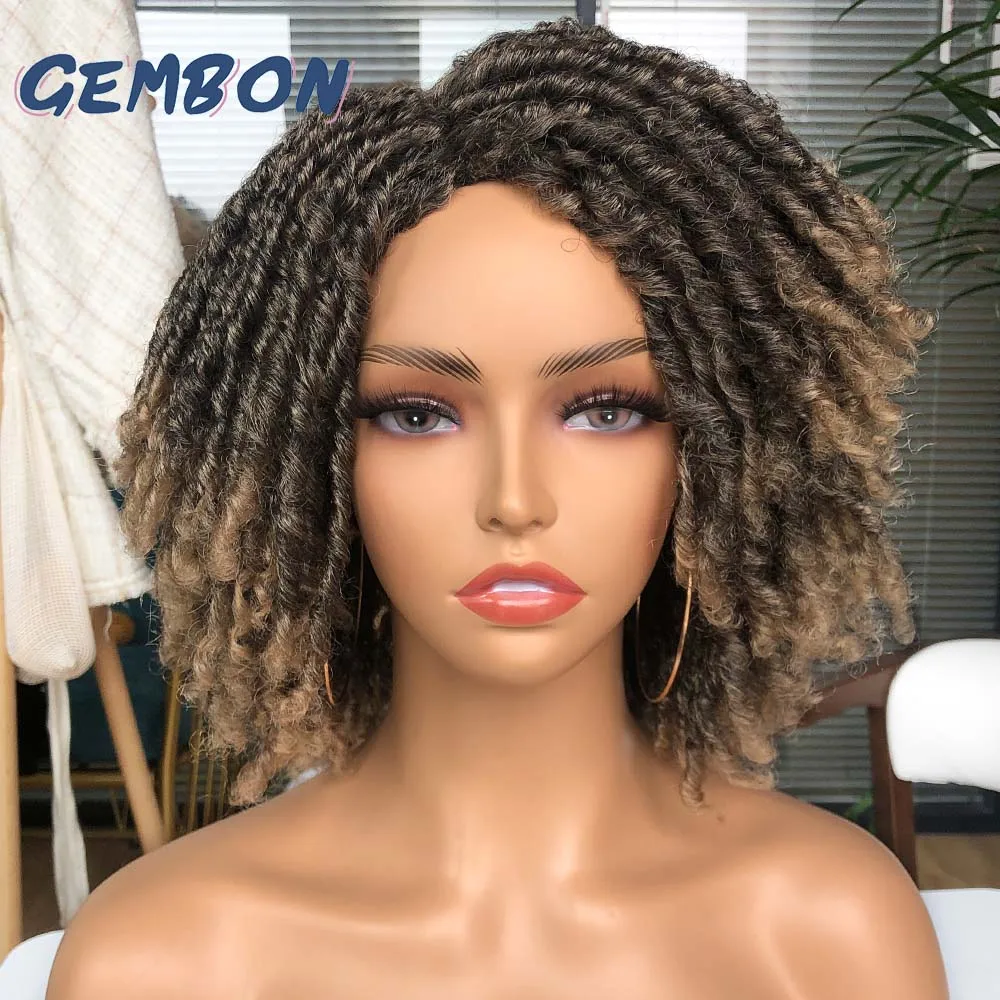 mulheres negras, cabelo sintético macio, Faux Locs, Ombre Crochet, Twist Traiding