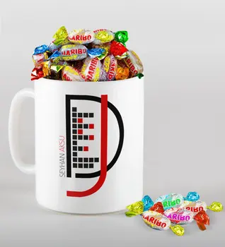 

Personalized DJ Mug and Haribo Candy Gift Seti-2