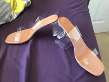 Sandalias de tacón alto transparente con punta cuadrada para mujer, zapatos de tacón alto transparente para boda