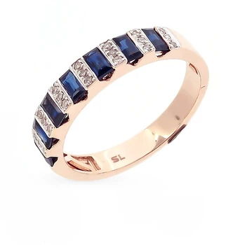 

Gold ring with sapphires and diamonds sunlight sample 585 test
