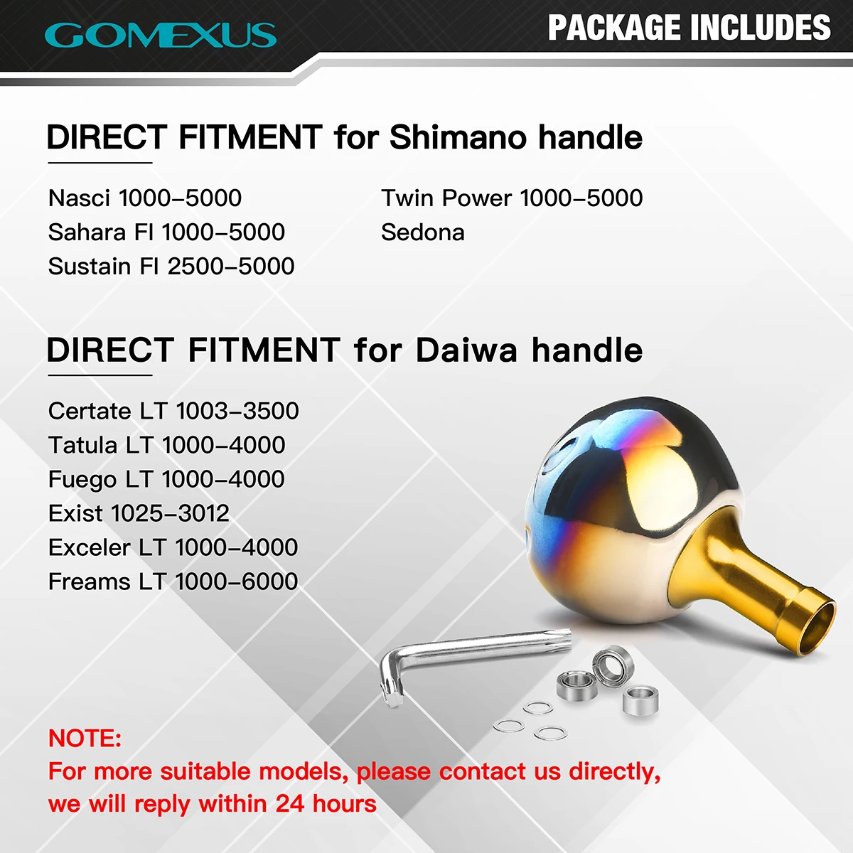 Gomexus T22GDGD Knob Titane Or 22mm Pour Moulinet Shimano A Et Daiwa S