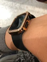 Funda de diamante para Apple Watch 5, 44mm, 40mm, iWatch Series 4, protector de pantalla, funda de PC para Apple Watch 3, 38mm, 42mm