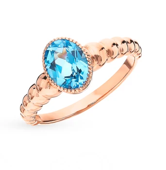 

Gold ring with Topaz sunlight sample 585