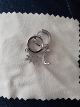 Pendientes de aro de Luna y estrella para mujer y hombre, de Plata de Ley 925, joyería para la oreja, regalos de fiesta al por mayor