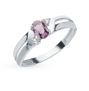 

Silver ring with crystals and cubic zirconia sunlight sample 925 test