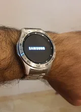 HQ-correa de reloj de acero inoxidable para Samsung Galaxy Watch, banda deportiva de SM-R800 de 46mm con extremo curvo, pulsera de plata y negro