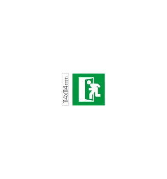 

Adhesive label aplication symbol emergency exit door 114X114 MM 10 PCs
