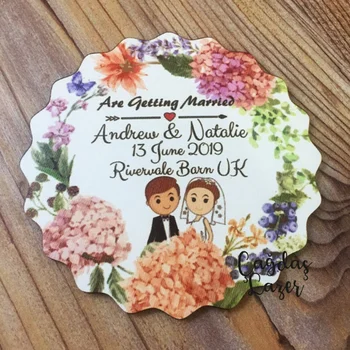 

Save the Date Magnet Natural Wood Laser Cutting Personalized Save The Date Magnets