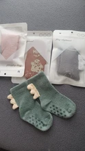 Calcetines de terciopelo Coral para bebé recién nacido de 0 a 36M, calcetines de dinosaurio, de suelo grueso, antideslizantes, cálidos, para dormir