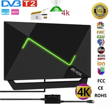 

4K 25DB High Gain HD TV DTV Box Digital TV Antenna 980 Miles Booster Active Indoor Aerial HD Flat Design Fox DVB-T2 TV Antenna