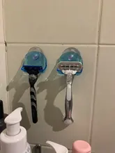 Shelf Shaver Razor-Holder Hanging-Rack Suction-Cup Bathroom-Product Clear-Storage Plastic