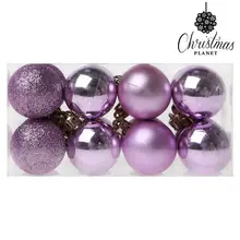 Рождественские шары Рождественская планета 6721 4 см(16 UDS) фиолетовый BigBuy Рождество