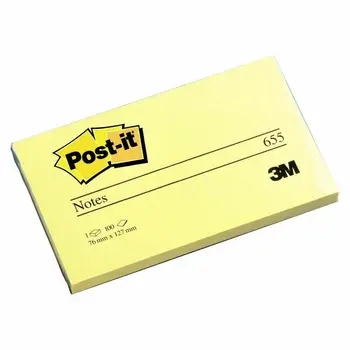 

Post it®655 sticky notes blocks 76x127mm, Canary Yellow™, 12 blocks, 100 sheets