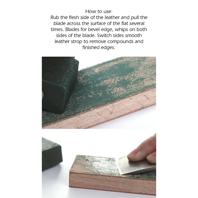WUTA Leather Knife Sharpener Sharpening Strop Tool Black Wood Razor Polishing Board Fine Grinding with Polish Compound 8 Color leather knife sharpener