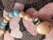 Clip para chupete de bebé, cadena de cuentas de madera, Clip para chupete, chupete, chupete para masticar, correa, soporte para pezones, cuerda anticaída