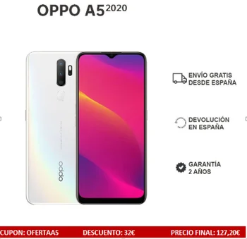 Перейти на Алиэкспресс и купить OPPO A5 2020 смартфон 3 Гб/64 Гб 6,5 дюймов экран HD Четыре задние камеры 5000 мАч две sim-карты Реверсивный заряд 2 года гарантии