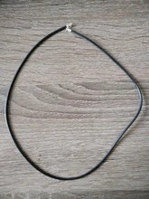 Gargantilla con cuerda de Cuero de goma negra, collar con broche de langosta de Plata de Ley 925, Conector de hebilla, cordón, accesorios de joyería DIY