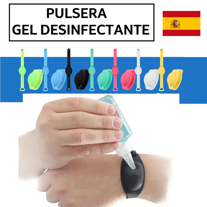 Reusable Hand Sanitizer Dispensing Portable Bracelet Wristband Disinfectant Dispenser 10ML Wrist Support | Дом и сад