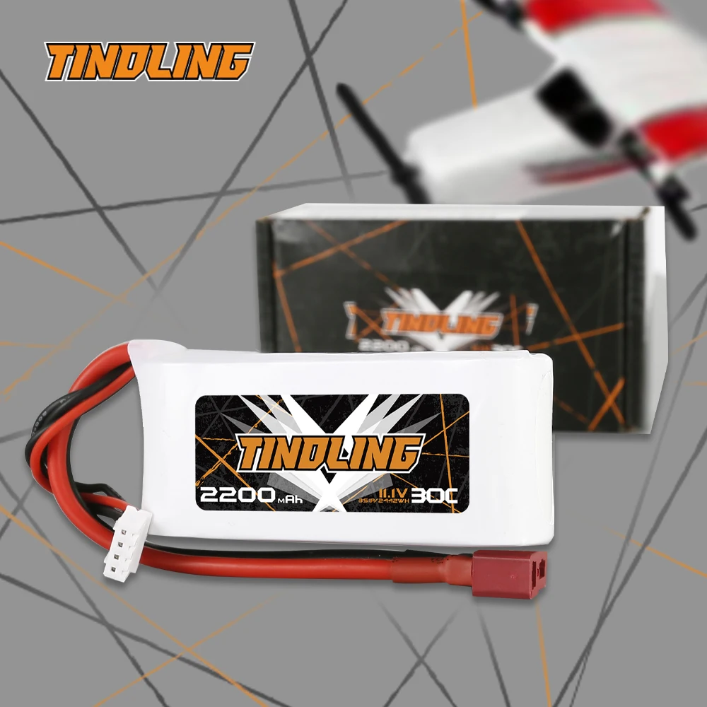 2PCS 2200mAh 30C 11.1V Lipo Battery  For RC Aircraft Quadrotor Drone Airplane 3S Batteries for Battery T Deans plug For RC Drone
