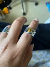 Anillo de plata de primera ley con forma de cara sonriente para mujer, sortija, plata esterlina, estilo tibetano, Vintage, gótico, dorado, gran oferta