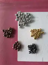 3/4/5mm 100 Uds abrir cuentas de engarce cubre nudo perlas puntas de extremo para la fabricación de la joyería de plata/oro/rodio/bronce/cobre chapados en