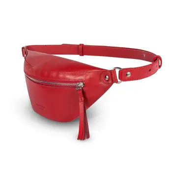 

Leather waist bag Aimee, collection on the way, belt нат. Leather, red; smooth skin