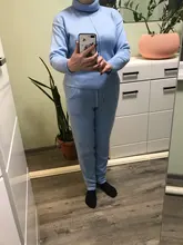 Suit Pant Knitted MVGIRLRU Sweater Winter Womens Warm Wool Soft Pullover