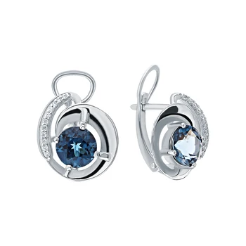 

Silver earrings with Topaz and cubic zirconia sunlight sample 925