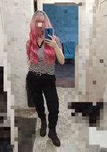 Party Wig Synthetic-Wigs Cosplay Sylphide Half-Green Bangs Halloween Nature Long Woman