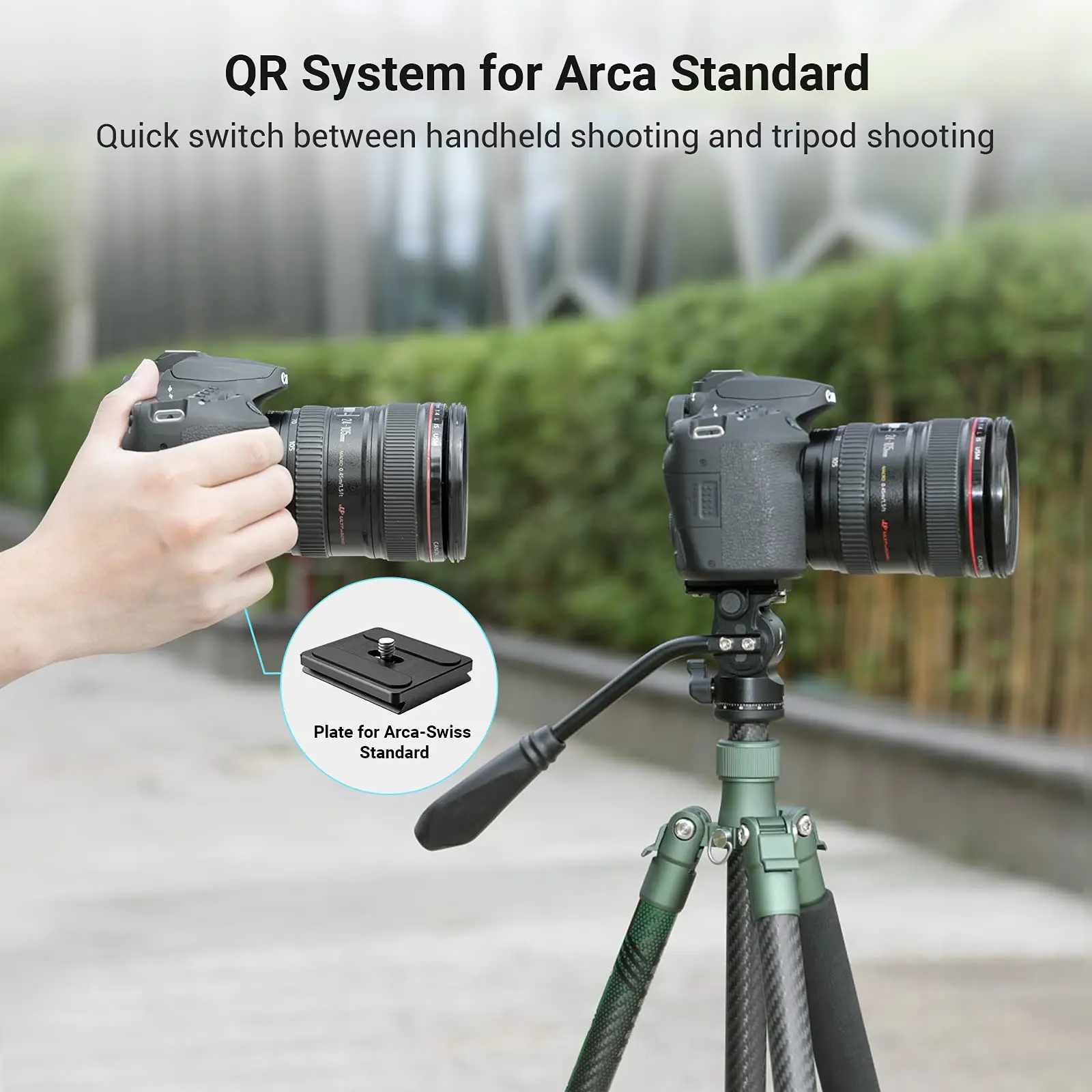 Cabeça de Inclinação Tripé com Placa de Liberação Rápida para Arca Swiss para Câmeras de Vídeo Compactas e Câmeras Smallrig Cabeça Fluido Dslr 3259 Pan - Image 3