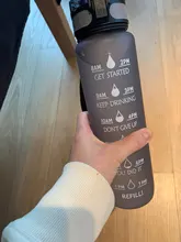 Botella de agua de gran capacidad de 32Oz, con marcador de tiempo, a prueba de fugas, coctelera deportiva para Fitness, para ciclismo