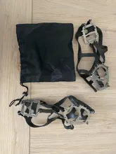 Crampones de escalada de 18 dientes para exteriores, zapatos antideslizantes de acero al manganeso para caminar, pesca en hielo y nieve, para invierno