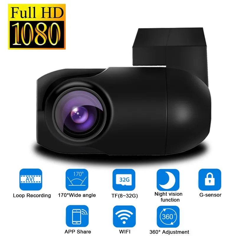 1080P HD Автомобильный видеорегистратор с Wi Fi + приложение для мобильного телефона