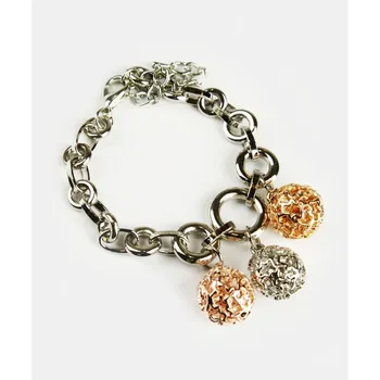 

Creatulote silver plated Angel caller link bracelet with rattlesnake, 1 unit, 3 bells, 10mm, bisuteria