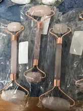 Rodillos de piedra de Jade para masaje Facial, Piedra Rosa de cuarzo Natural, para adelgazar la barbilla, estiramiento Facial, cuidado de la piel