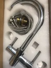 ROVOGO, grúa filtrada de doble mango negro mate para cocina, grifo con filtro de agua de rotación de 360, grifo mezclador de fregadero de cocina de tres vías