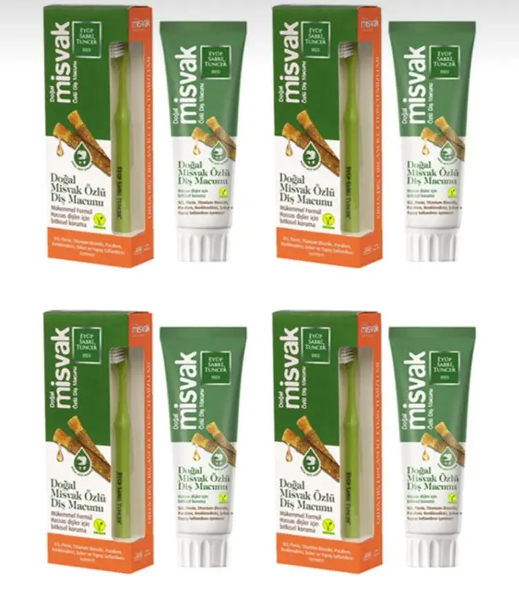 4 шт. Натуральная зубная паста с миской (1 75 мл). Зубная Vegan Products зубными щетками. 100%