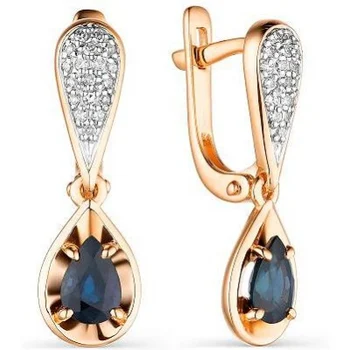 

Alcor earrings with sapphires and diamonds in red gold