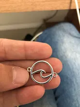 30 unids/lote 26mm x 20mm de chams antiguo Chapado en plata de la onda conector encantos suministros bricolaje accesorios de la joyería