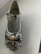 Zapatos de princesa para niñas, zapatillas con flores y brillantina para niñas pequeñas, incluye tacón alto y moño estilo mariposa, en azul, rosa y plata, talla 26-38