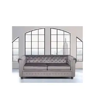 

Sofa in gray fabric and wooden legs model Chester