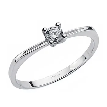 

Solitaire 18k white gold zirconia 3mm. [AA1655]