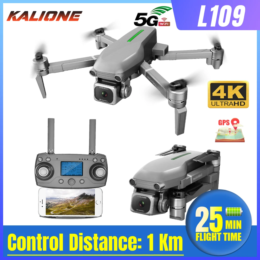 Дрон L109 4K с HD камерой GPS 5G WIFI Квадрокоптер Профессиональный бесщеточный двигатель