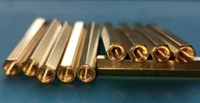 Separador hexagonal de cobre macizo M2, M2.5, M3, M4, M-F de Pilar hexagonal, espaciador macho-hembra para placa PCB, 10/50 piezas