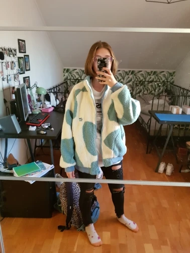 Eboy Egirl Harajuku Lamb velvet jacket photo review