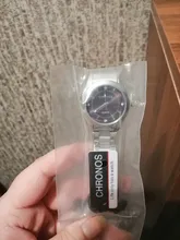 CHRONOS-Reloj de acero inoxidable con diamantes de imitación para mujer, pulsera de plata, cuarzo, resistente al agua, analógico, de negocios, esfera rosa y azul