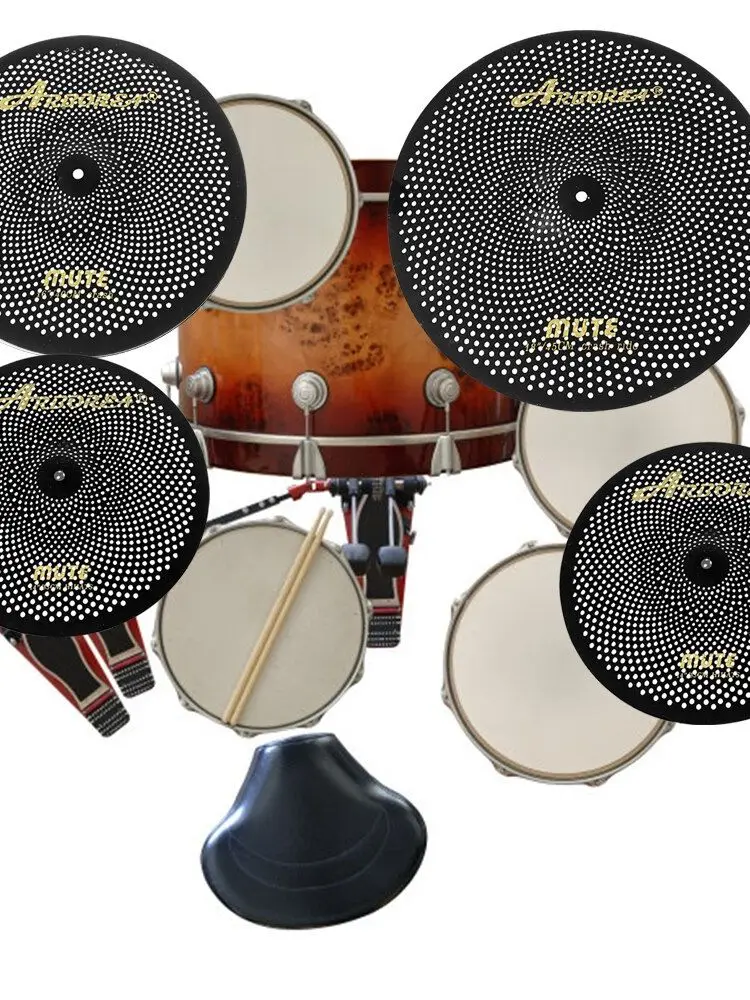 Low Volume Cymbal Set 5 PCS 14"Hihats+16"Crash+18"Crashride+20"Ride and Free Cymbal Bag & Gifted 6 pcs Felts